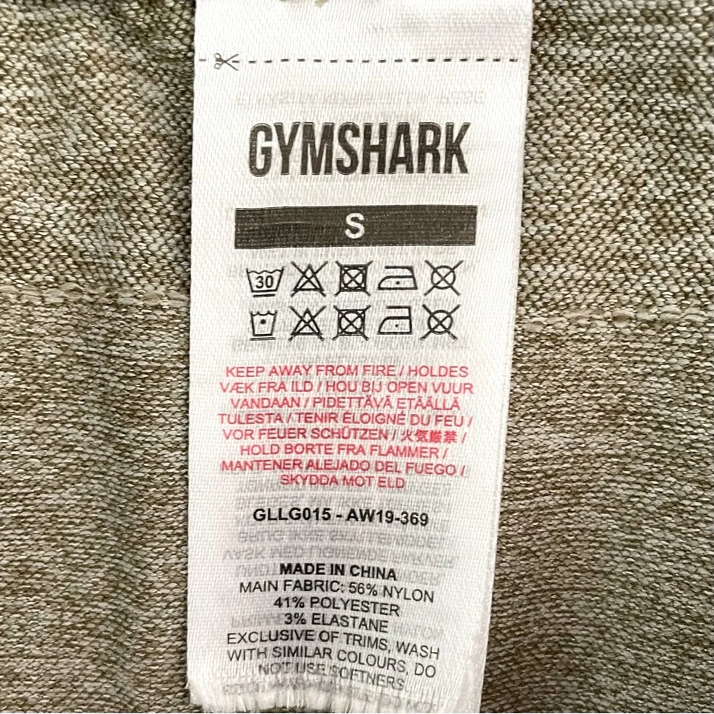GYMSHARK Size Small Flex Low Rise Logo Waist Leggings Marled Olive Green - Picture 8 of 9
